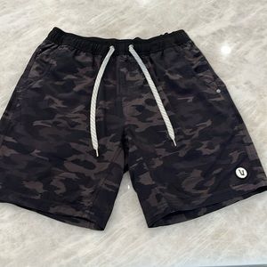 Camo black shorts with insert lining.